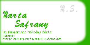 marta safrany business card